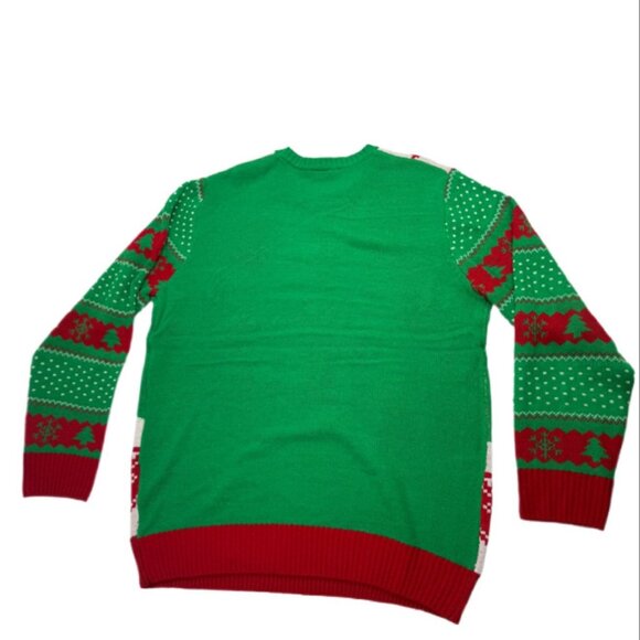Peanuts Adult Unisex XL Snoopy Joe Cool Ugly Christmas Sweater Red Green - Picture 2 of 5
